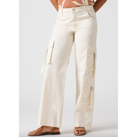 SANCTUARY Pants Size 30 NEW Y2K Strappy Cargo Standard Rise Pant Eco Natural - Picture 6 of 12